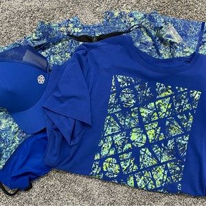 Lululemon SeaWheeze bundle. Hat, bag, mens size XL shorts, women’s xl shirt.